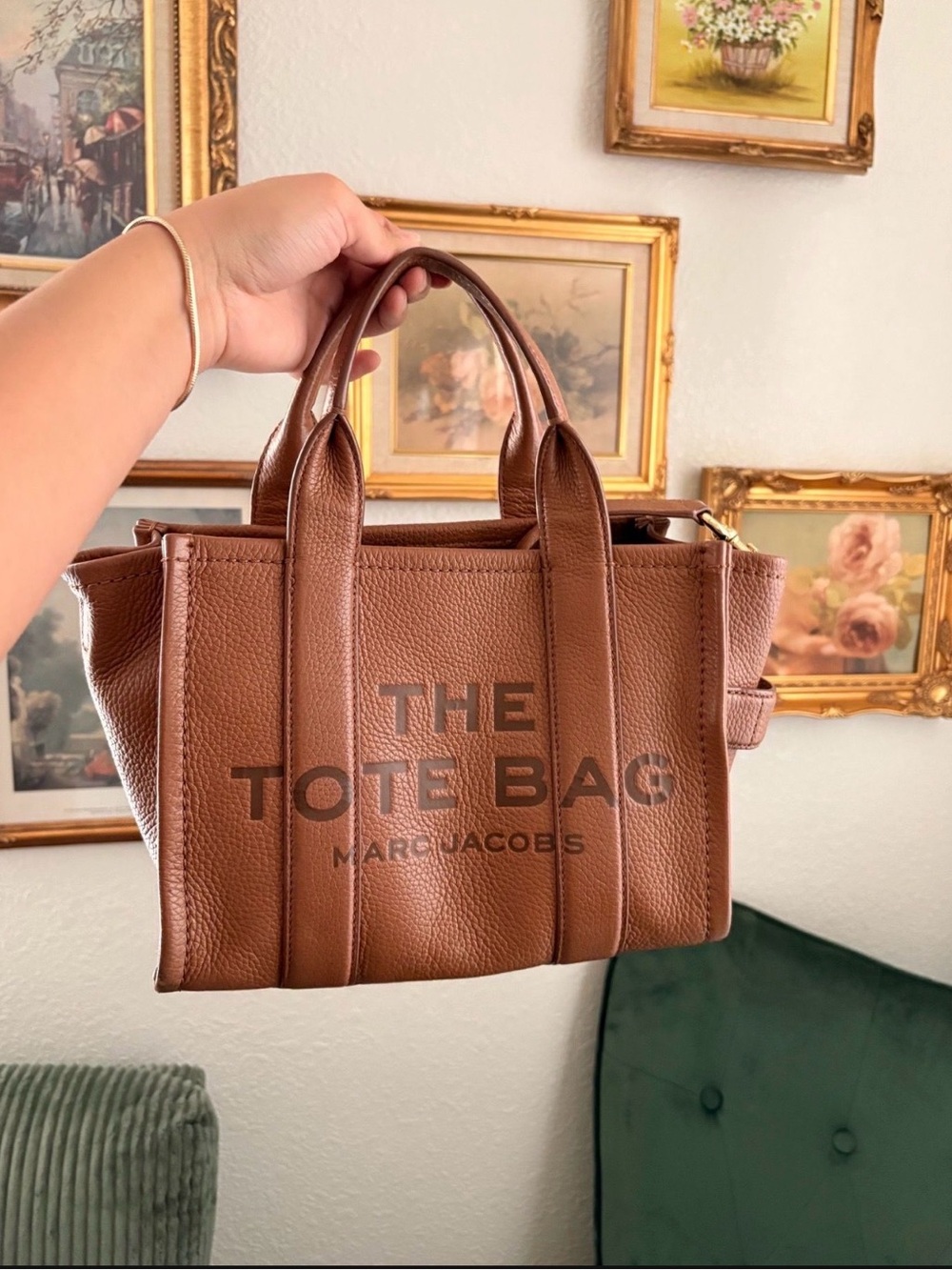 Marc Jacobs Brown Pebbled Leather 'The Tote Bag' Mini Tote
